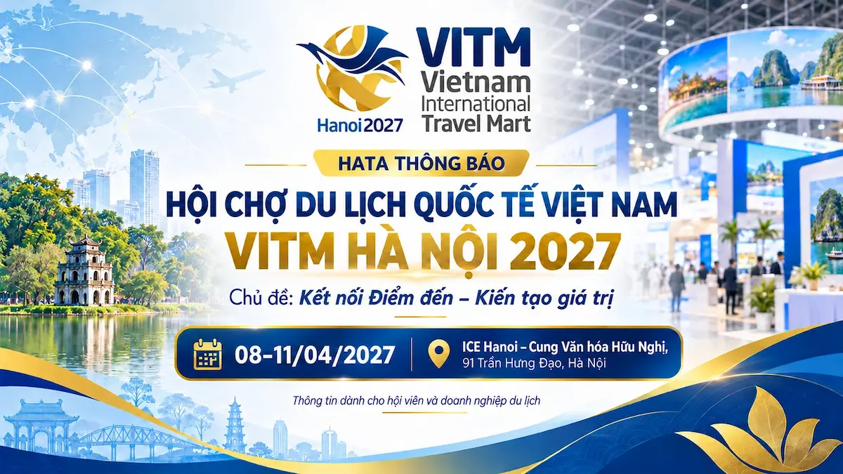 Banner thông báo tham gia Hội chợ Du lịch Quốc tế VITM Hà Nội 2027